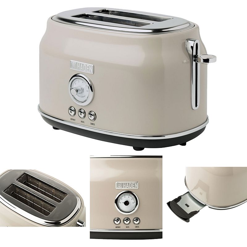 Haden Dorset Toaster and Kettle， Coffee Maker， and Cotswold Microwave， Putty Beige