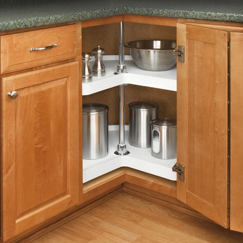 Rev-a-shelf 18 Inch Kidney Lazy Susan Corner Wall Cabinet 2-shelf， 6472-18-11-52