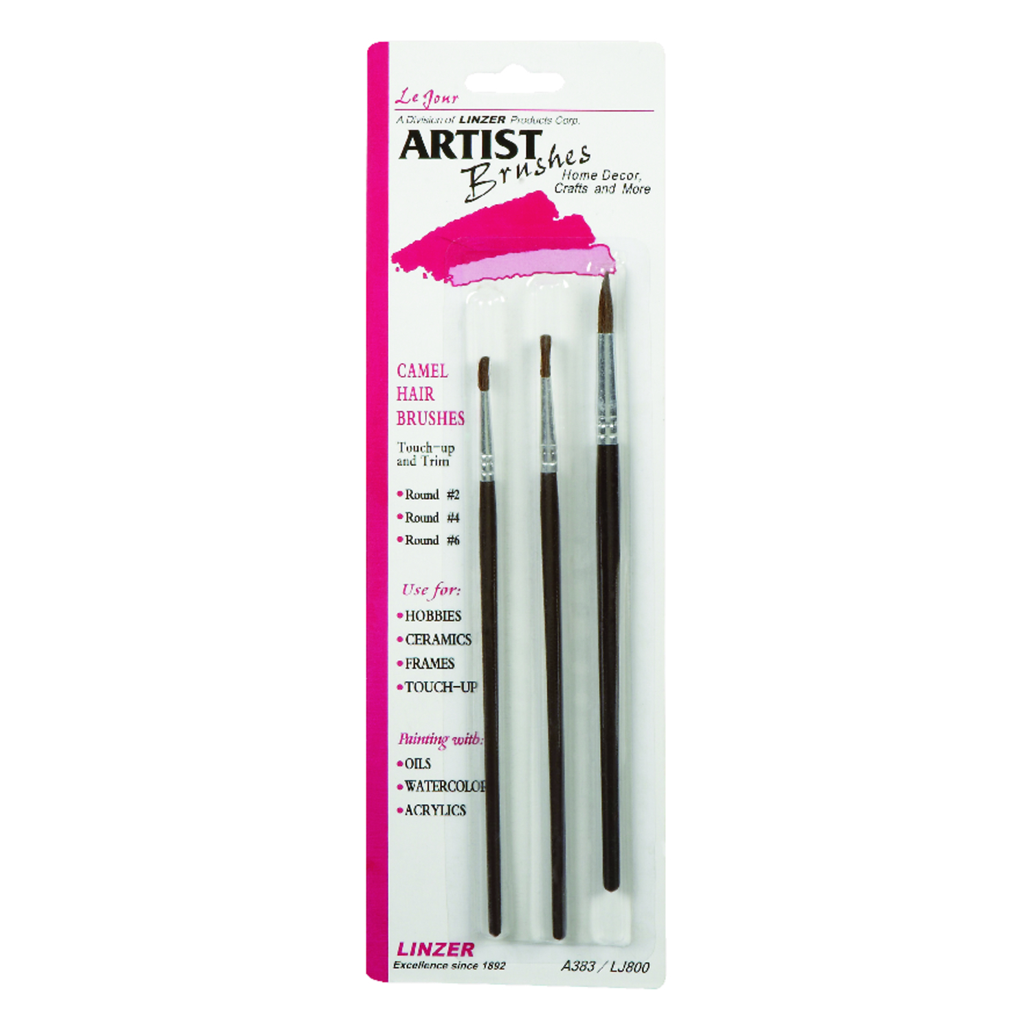 Linzer No. 2/4/6 Round Artist Paint Brush Set