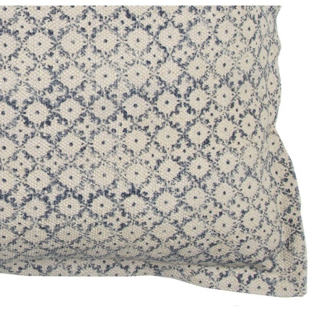 Oversized Ditsy Poly Filled Square Throw Pillow Blue Rizzy Home