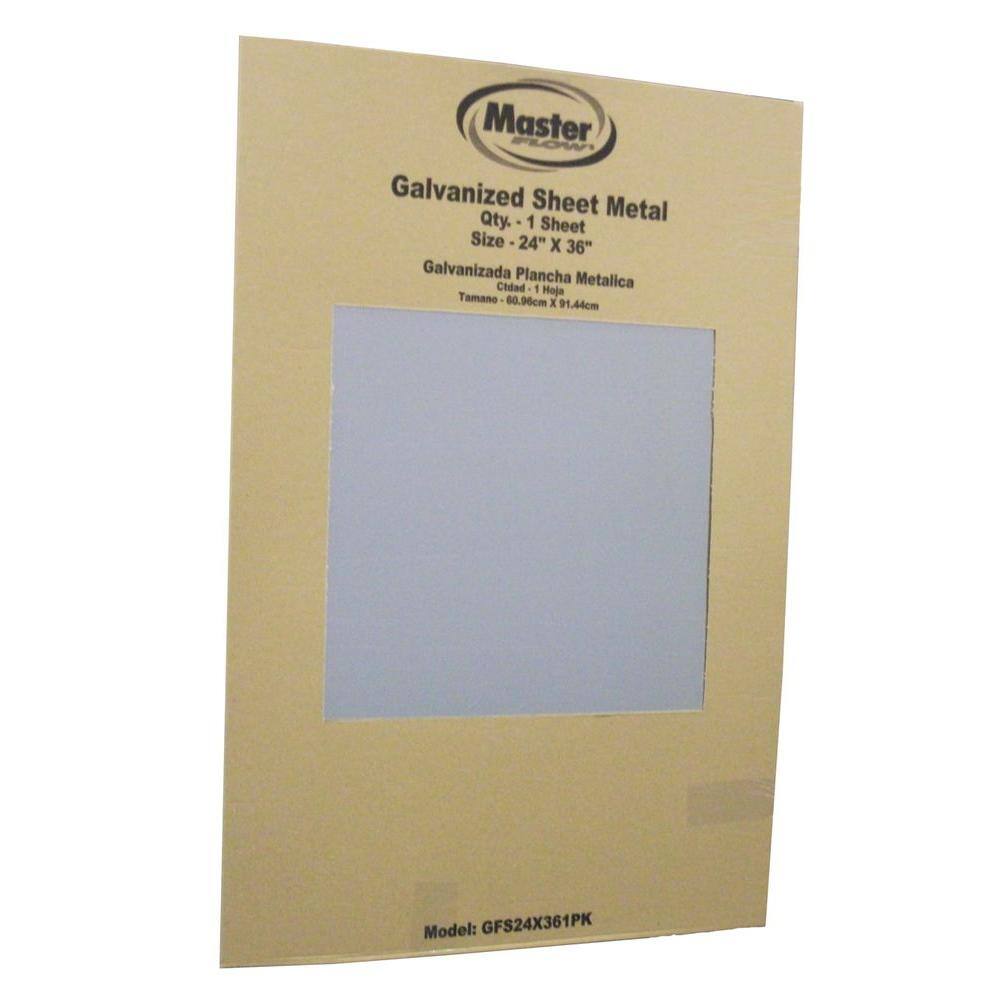 Master Flow 24 in. x 36 in. Galvanized Steel Flat Sheet GFS24X361P