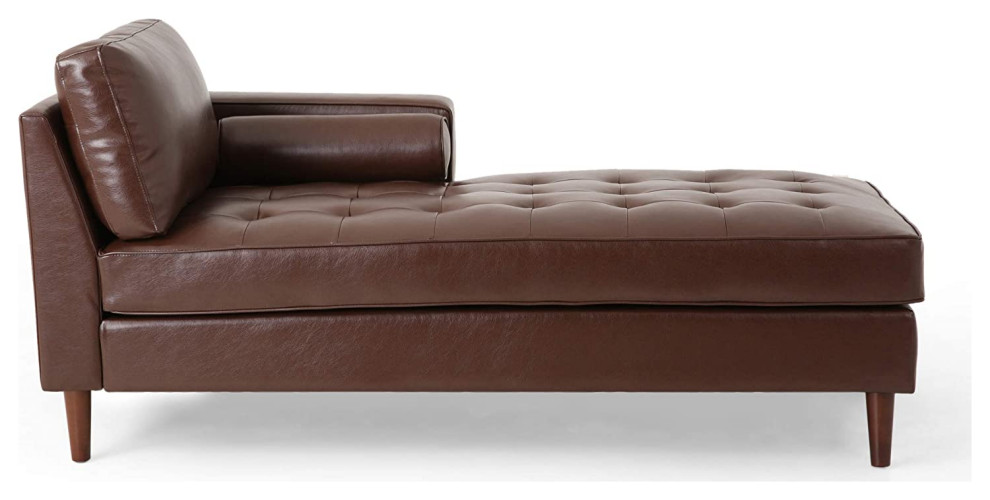 Upholstered Chaise Lounge  Dark Brown + Espresso   Transitional   Indoor Chaise Lounge Chairs   by Baxton Studio  Houzz