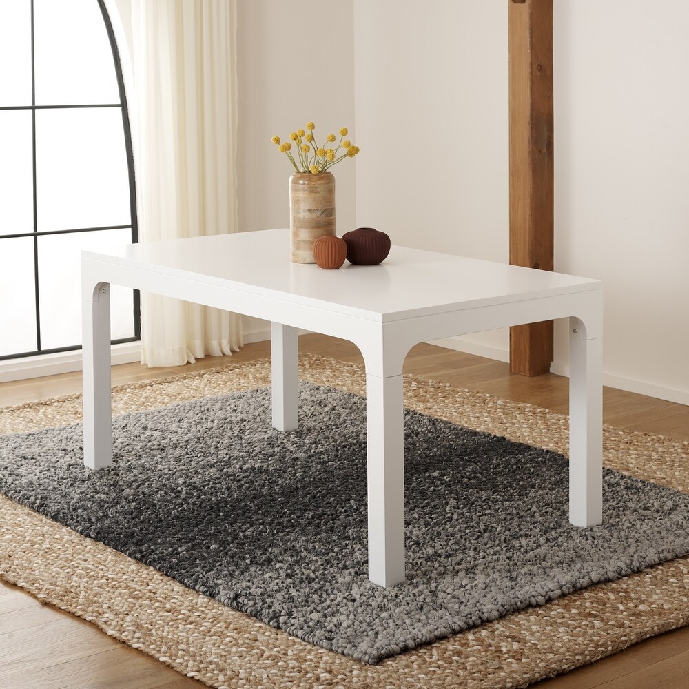 SAFAVIEH Gael White Rectangle Dining Table   60 in. W x 34 in. D x 30 in. H