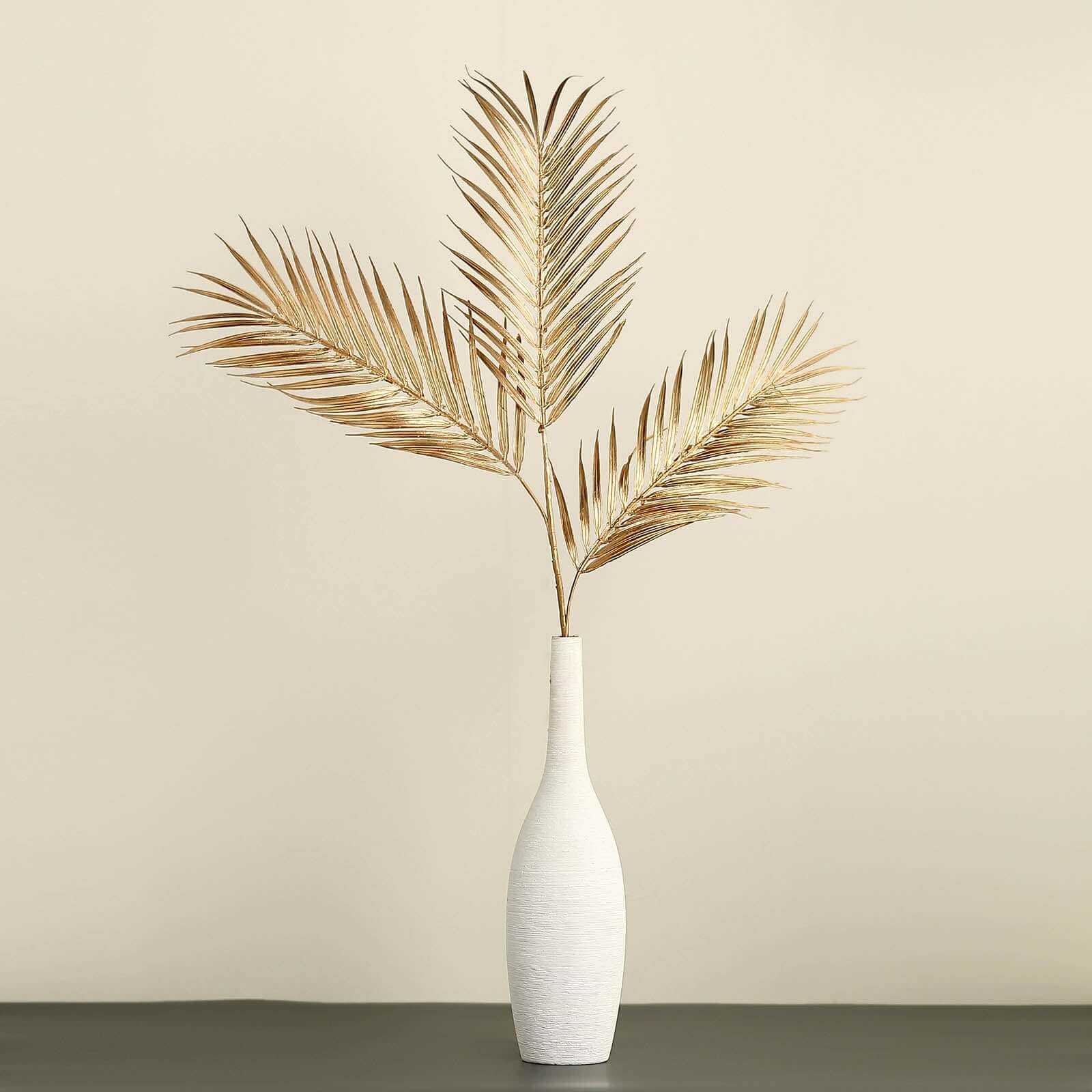 2 Stems Metallic Gold Artificial Palm Leaf Branch Vase Filler 32