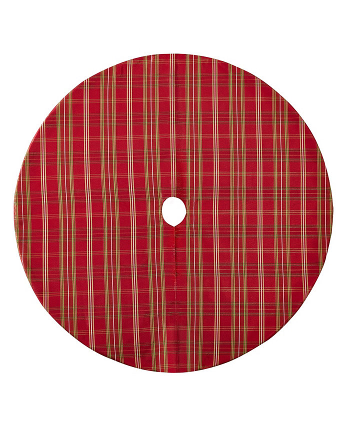 Elrene Shimmering Plaid Holiday Tree Skirt 48 x 48