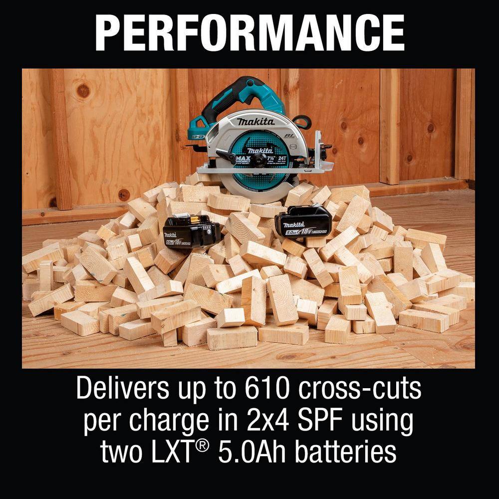 Makita 18V X2 LXT (36V) Brushless Cordless 7-14 in. Circular Saw Kit 5.0Ah with 18V LXT Battery Pack 5.0Ah XSH06PTBL1850B2