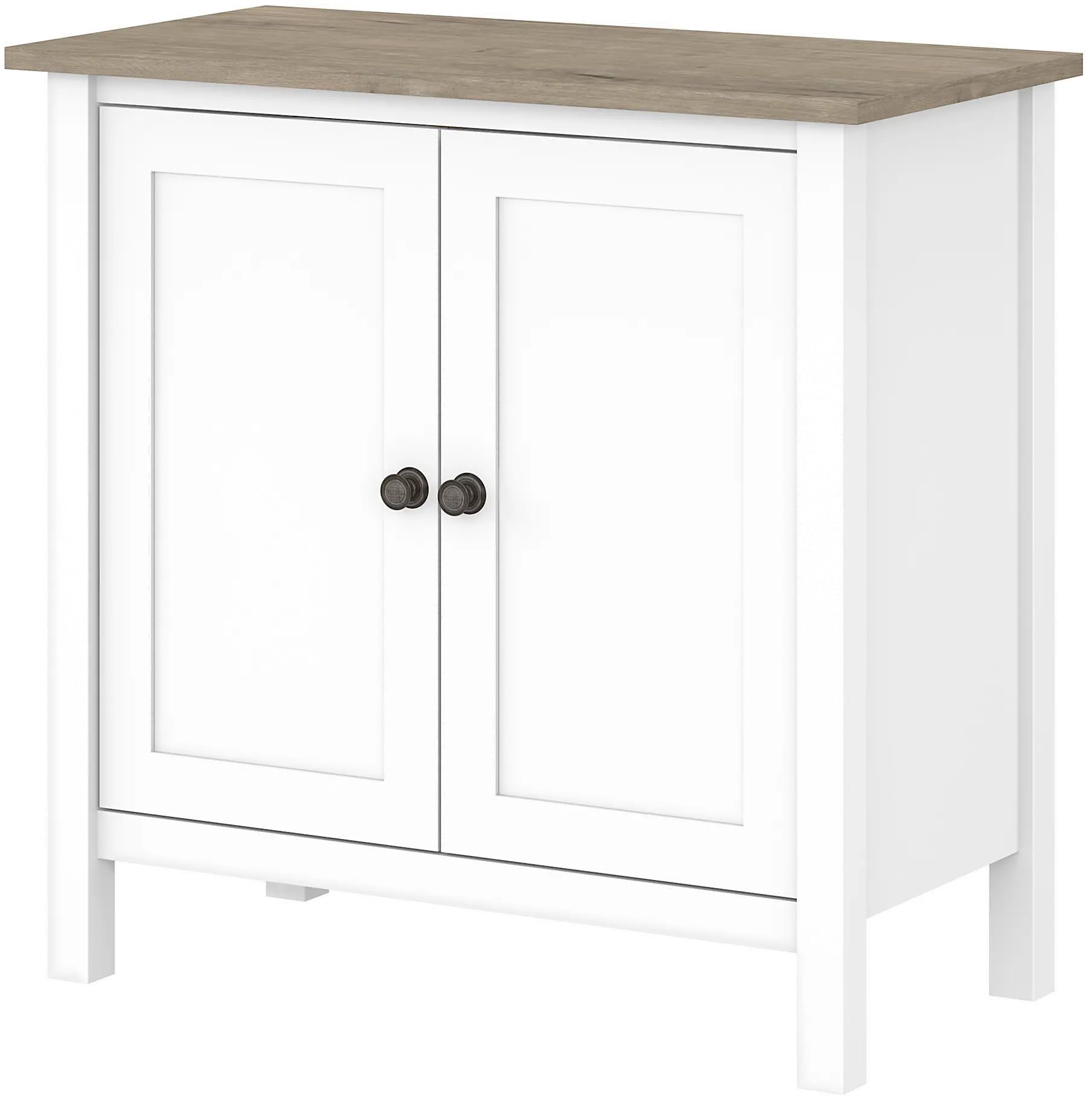 Mayfield White 2-Door Low Storage - Bush Furniture