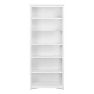 Prepac Home Office 31.5 in. in Wide White 6-Shelf Standard Bookcase WDL-3277-K