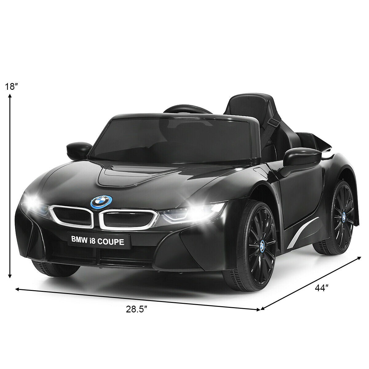 Costzon Ride on Car, Licensed BMW i8, 12V Battery Powered Electric Vehicle w/ 2 Motors, 2.4G Remote Control, 3 Speeds