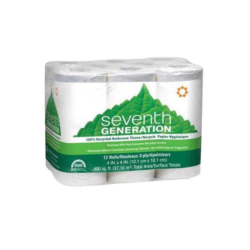 Seventh Generation 4 in. x 4 in. Bath Tissue 2-Ply (12-Pack) SEV13733