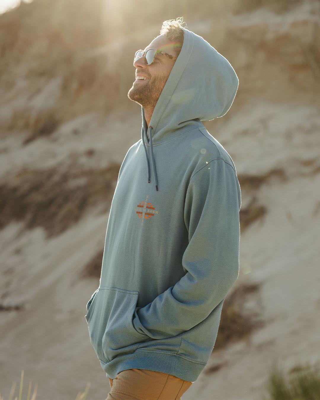 Oar Recycled Cotton Hoodie - Provincial Blue