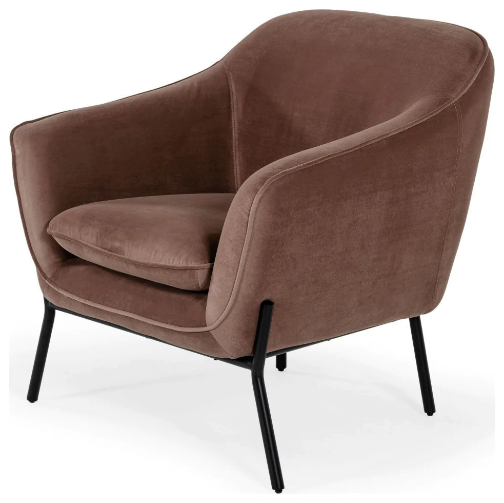 Dara Modern Taupe Velvet Armchair   Midcentury   Armchairs And Accent Chairs   by Rustic Home Furniture Deco  Houzz