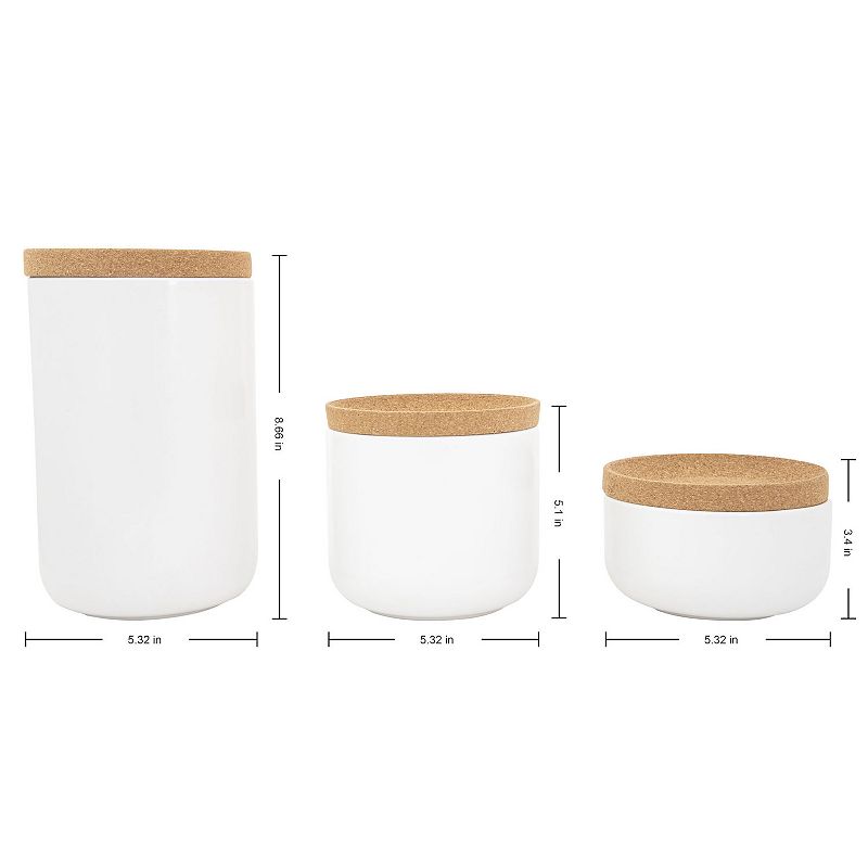 Kamenstein 3-pc. Ceramic and Cork Canister Set