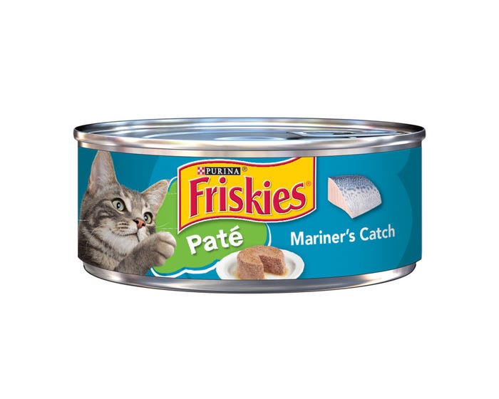 Purina Friskies Pate Mariners Catch Wet Cat Food， 5.5 oz. Can