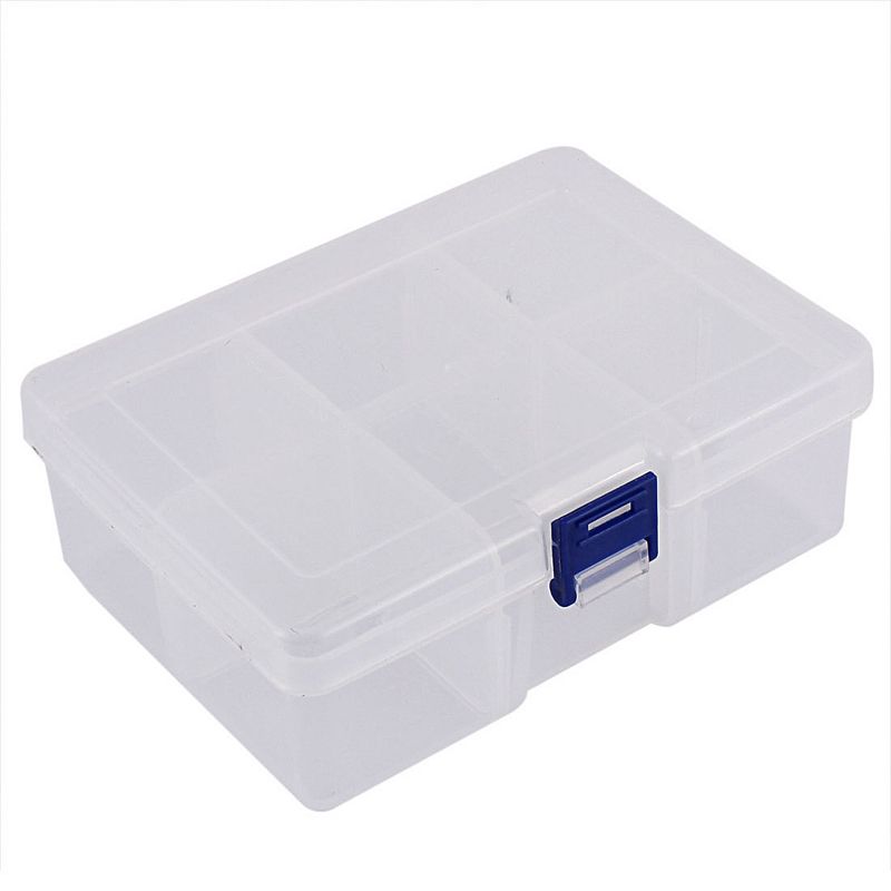 Jewellery Hardware Plastic 6 Slots Storage Case Box Organizer Clear