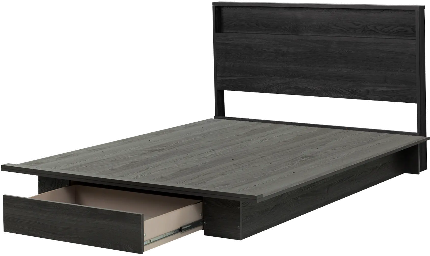 Holland Gray Oak Full/Queen Platform Bed with Headboard