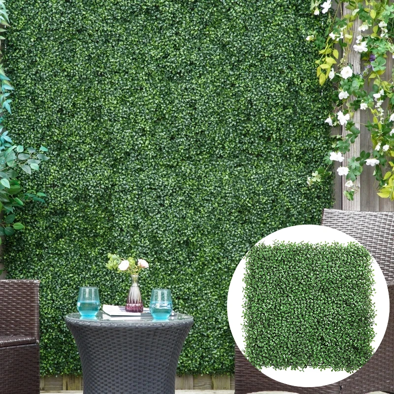 Artificial Boxwood Hedge Fence Fake Foliage Plant Panel Artificial Garden Greenery Wall Grass