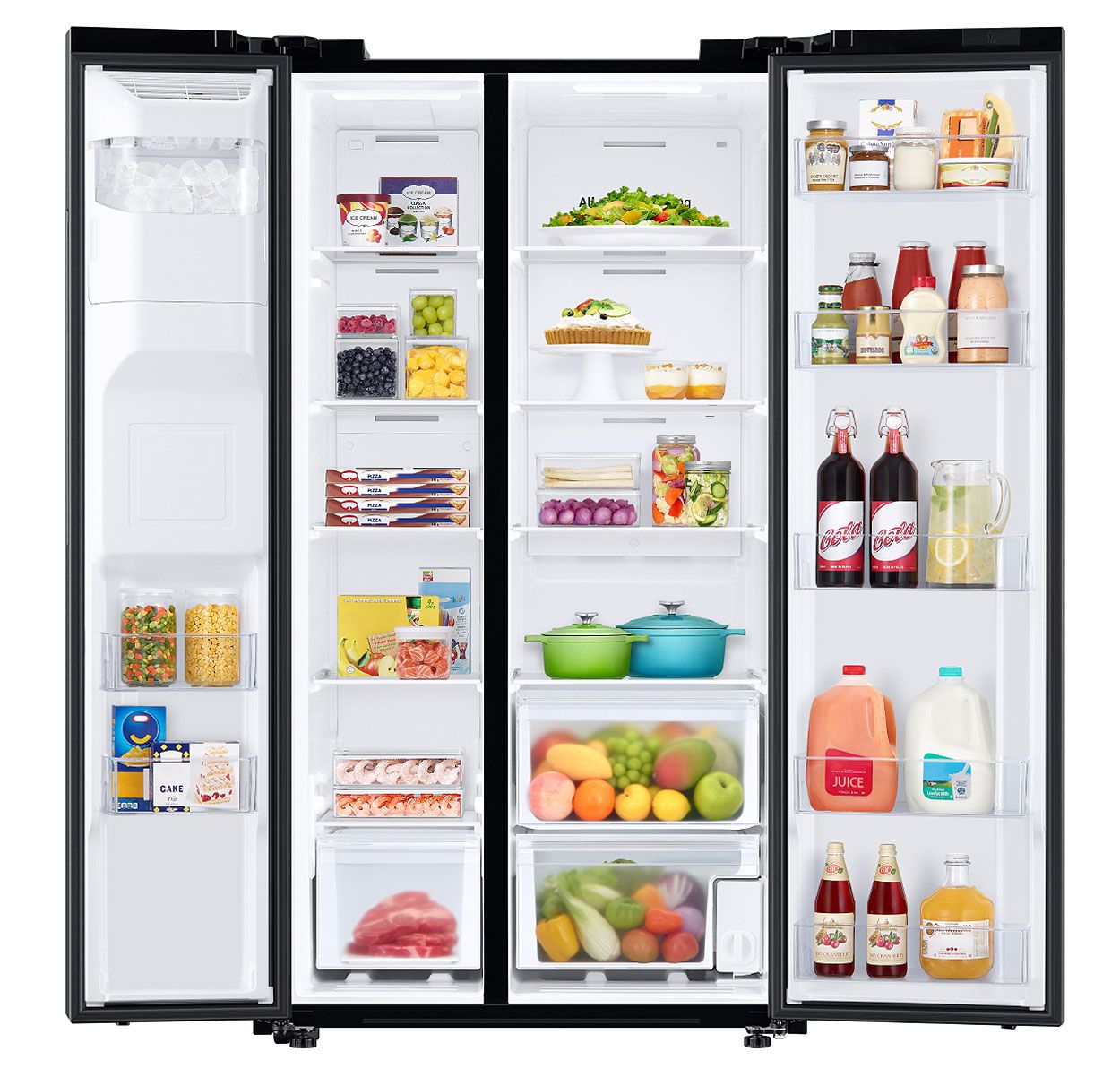  ADA 27.4 Cu. Ft. Large Capacity Fingerprint Resistant Black Stainless Steel Side-By-Side Refrigerator