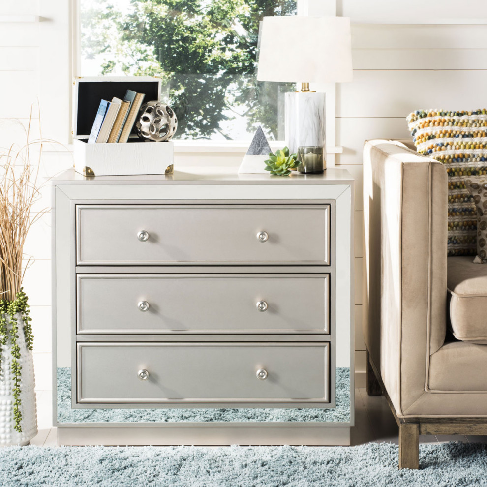 Rolanda 3 Drawer Chest Champagne   Transitional   Accent Chests And Cabinets   by Peachtree Fine Furniture  Houzz