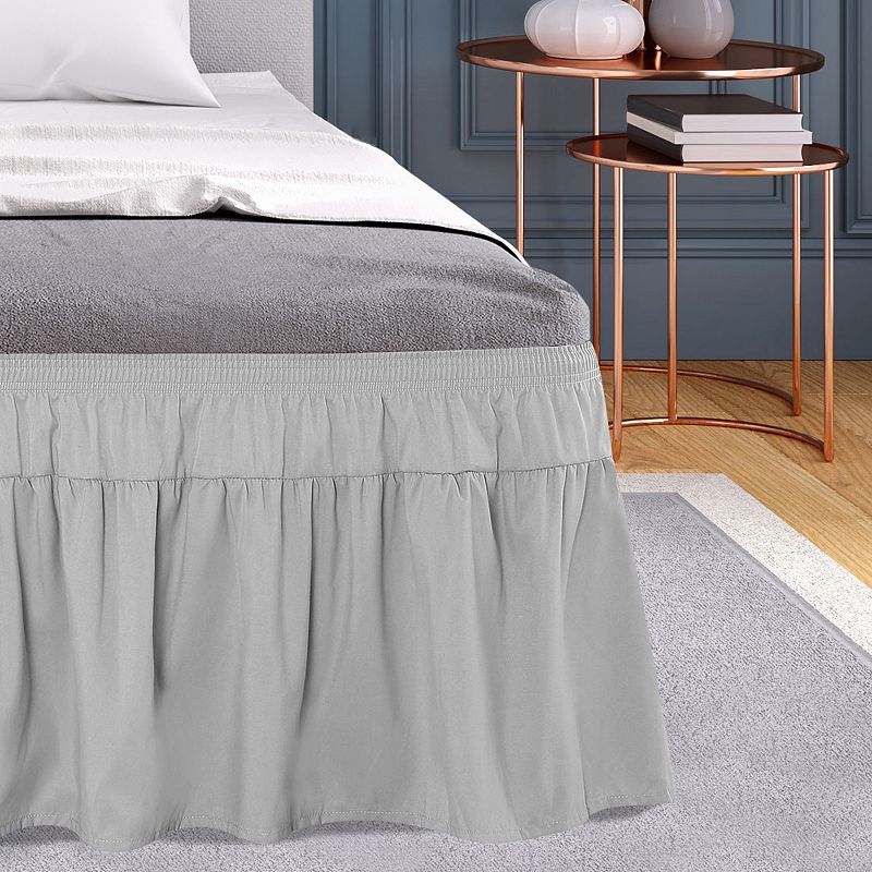 Polyester Brushed Bed Skirt with Elastic Dust Ruffles 16 Drop Queen 60 x 80