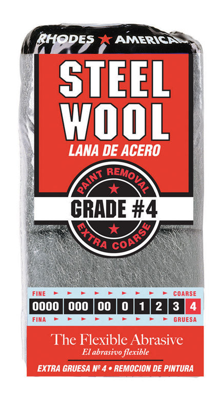 STEEL WOOL PADS #4 12PK