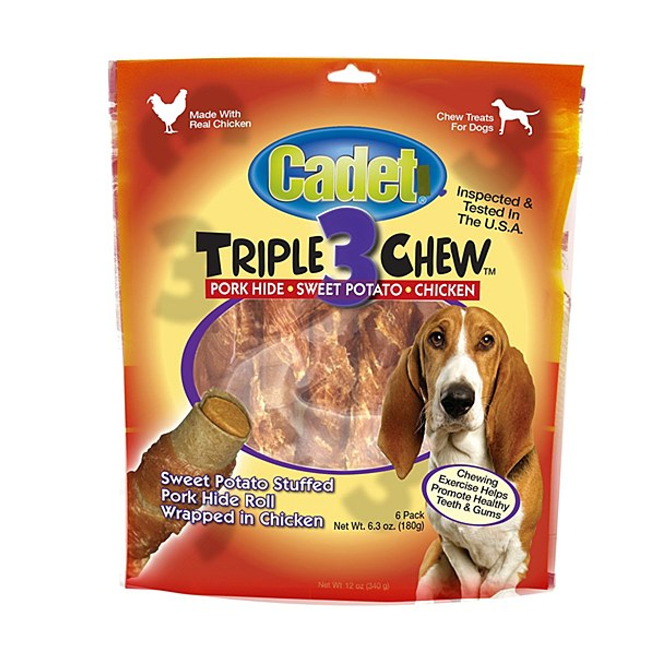 Cadet Chicken Triple Chew Rolls 6 Pack