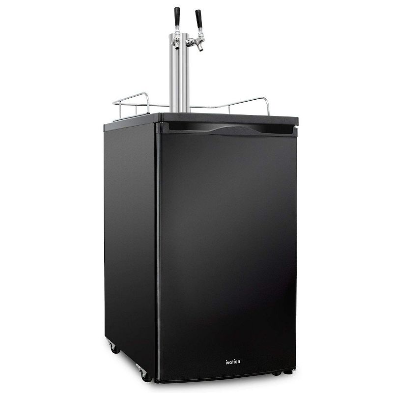 Ivation Full Size Kegerator， Dual Tap Draft Beverage Dispenser and Universal Beer Cooler