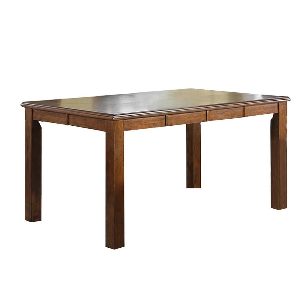 Ivy 60 Inch Modern Rectangular Dining Table  Rubberwood Frame  Warm Brown