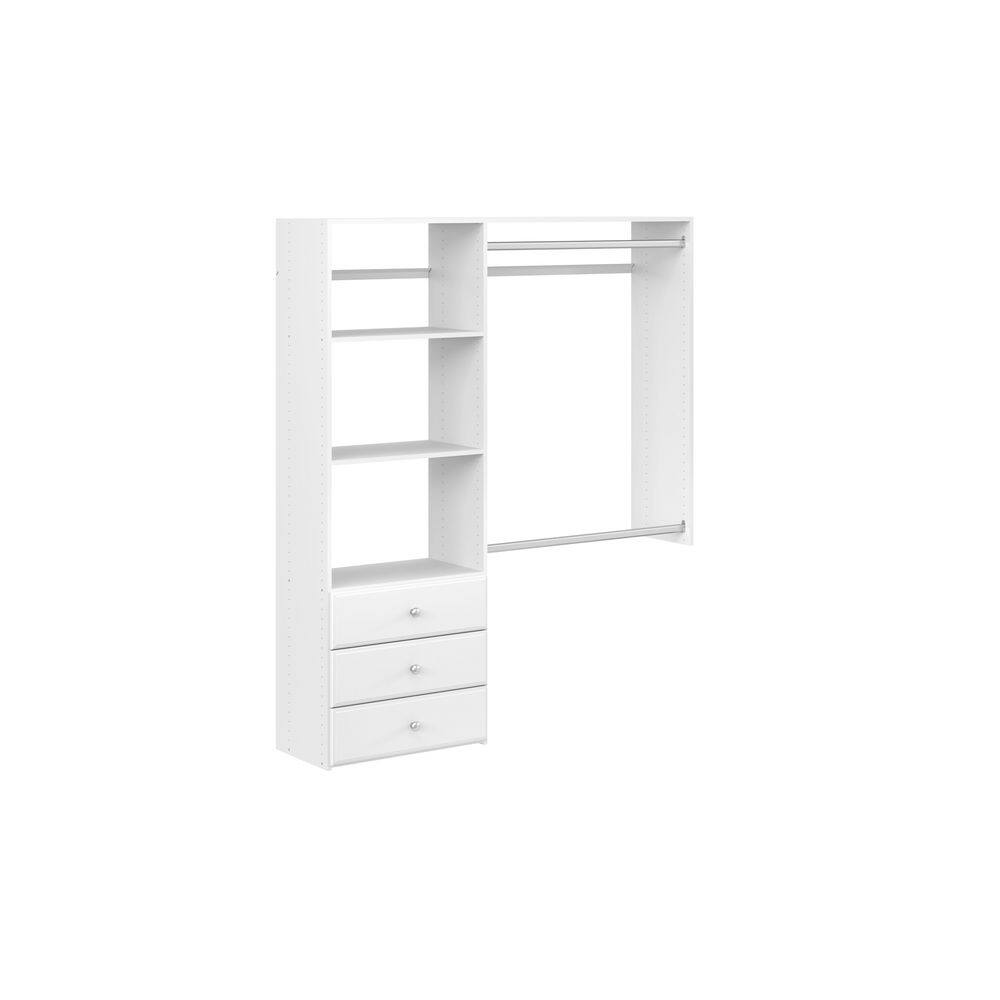 Closet Evolution Classic 36 in. W . - 60 in. W White Wood Closet System WH74