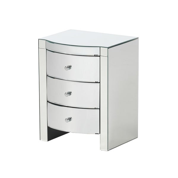 Roxie Mirrored Three-Drawer Side Table by Christopher Knight Home