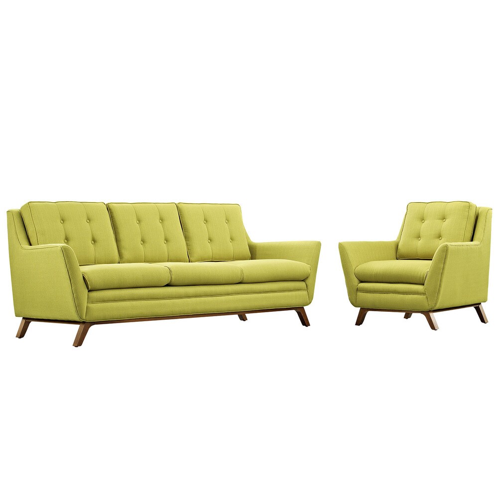 Beguile Tufted Fabric Armchair and Sofa Set