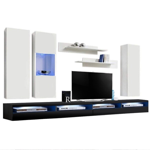 Fly EF5 35TV Wall Mounted Floating Modern Entertainment Center