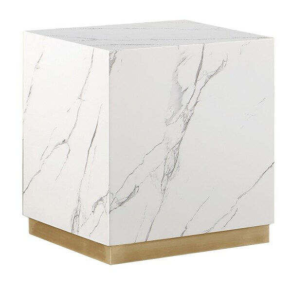 Best Master Furniture Bennacio Faux Marble Square End Table