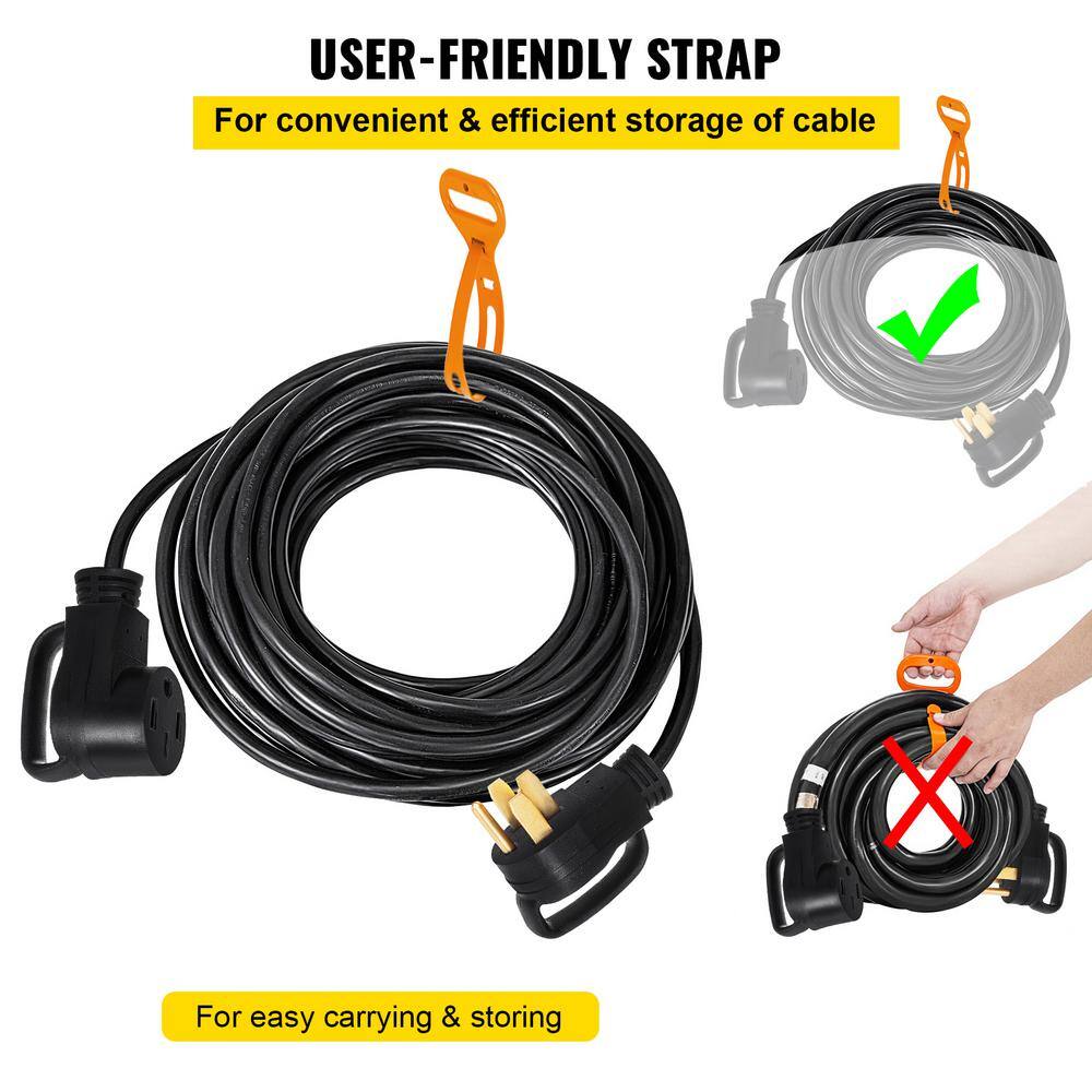 VEVOR 50 ft. 50 Amp RV Extension Cord Premium Power Cord RV Wire Diameter Extension Cord 6 Wire Gauge RV Cord HJLJQ50FT50A6HX01V1