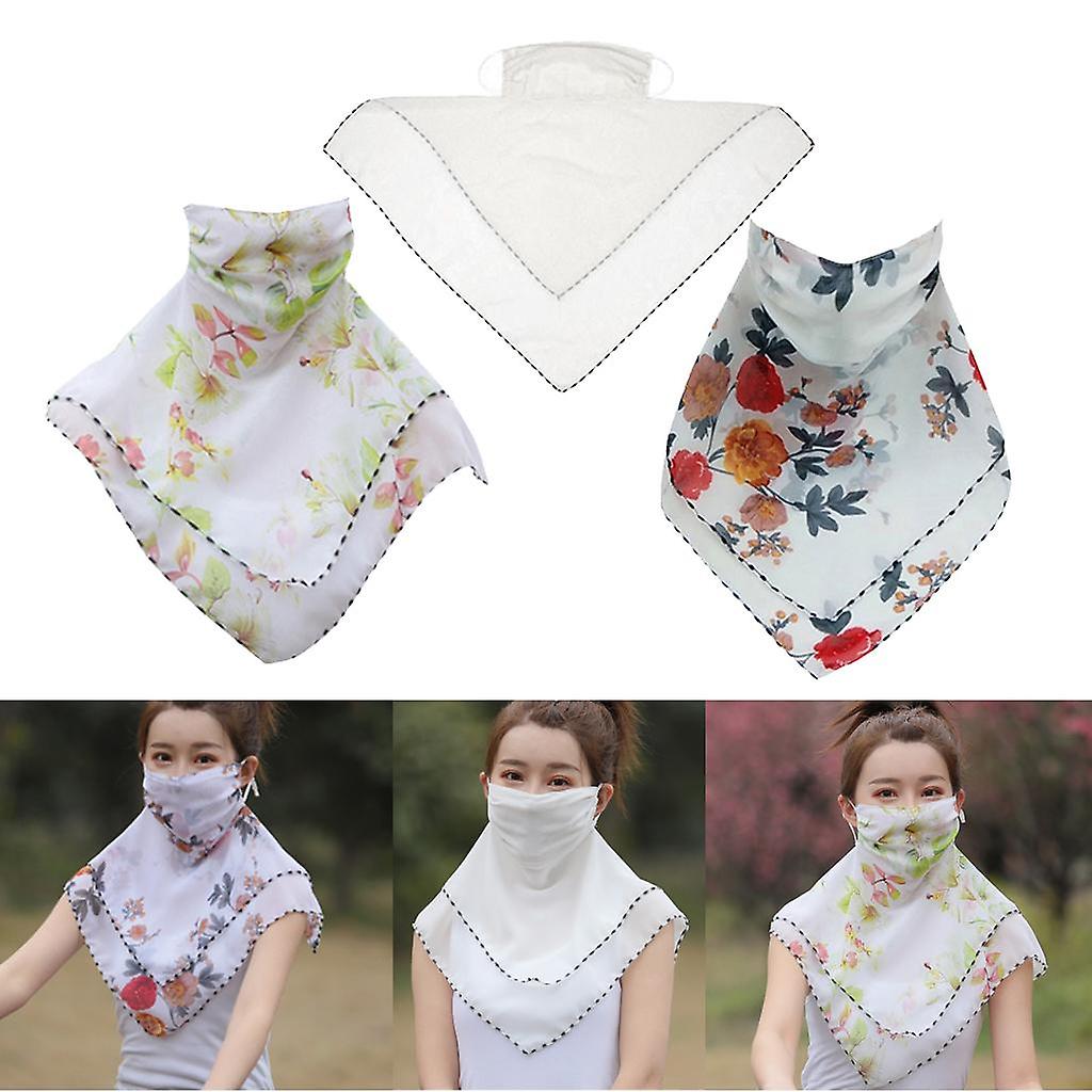 3x Ladies Earloop Half Face Mask Scarves Dust-proof  Scarf Neck Cover