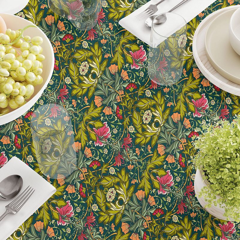 Square Tablecloth， 100% Cotton， 52x52， Floral 45