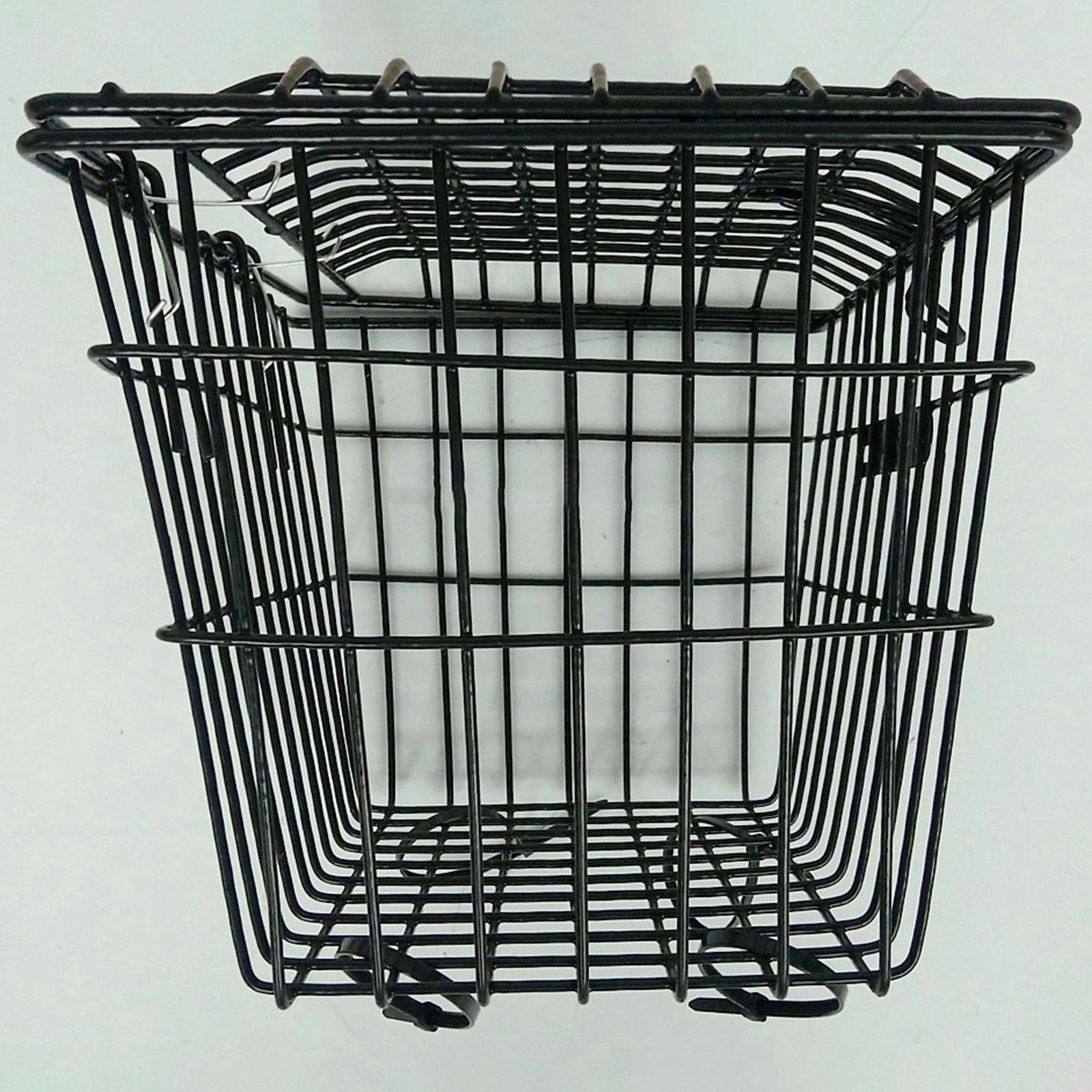 Metal Wire Rear Bike Basket， Waterproof Universal Large Space Detachable Bike Cargo Rack for Most Rear Bike Racks Mountain Bikes