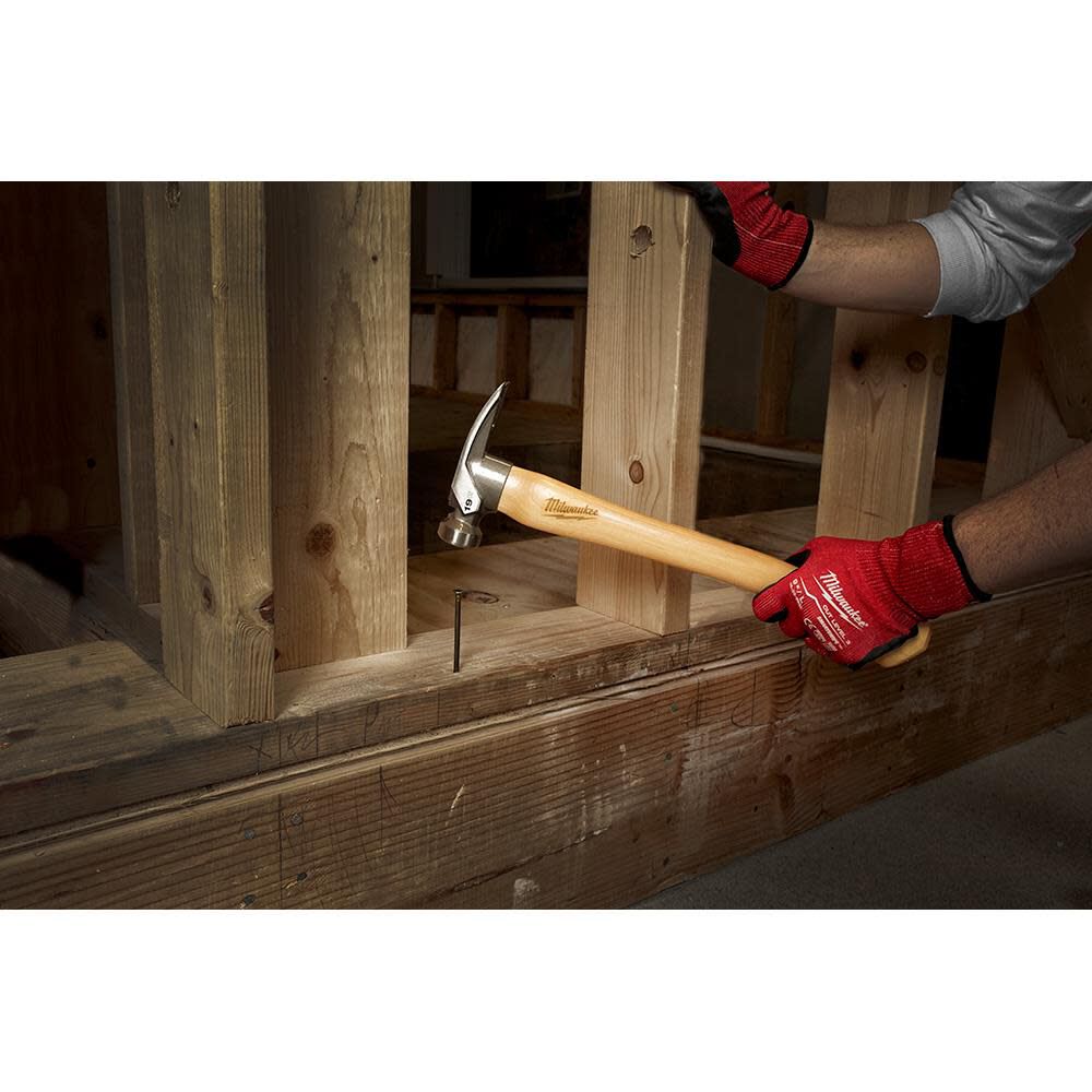 Milwaukee 19oz Smooth Face Hickory Wood Framing Hammer 48-22-9519 from Milwaukee