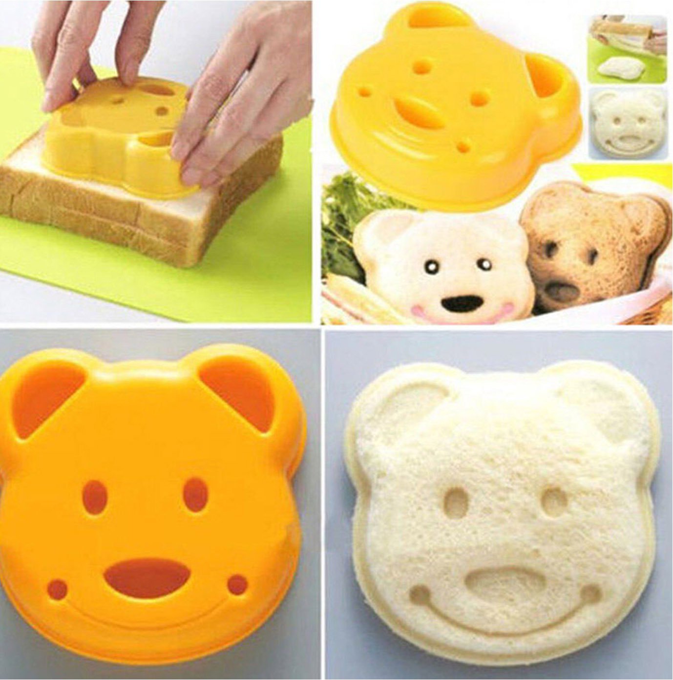 Sandwich Toast MOLD Cutter Bear Food mould Bread lunch kitchen kits ladies