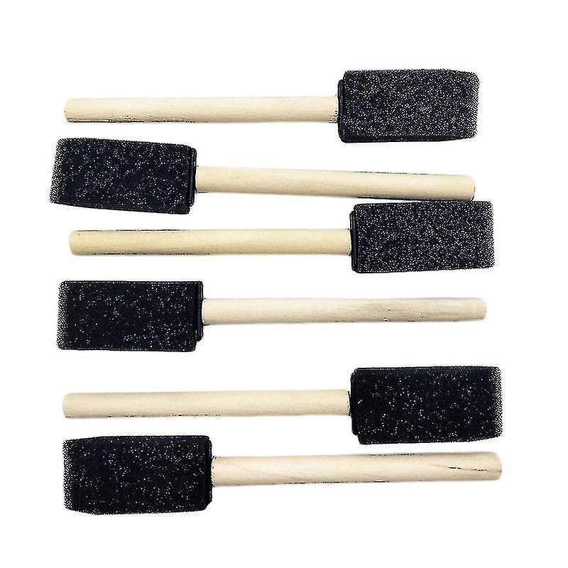 10pcs 1 Inch Foam Sponge Wood Handle Paint Brush Set Lightweight， Durable And Great