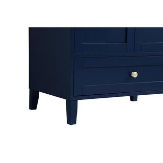 Timeless Home 30 in. W x 19 in. D x 34 in. H Single Bathroom Vanity in Blue with Calacatta Quartz TH36030Blue