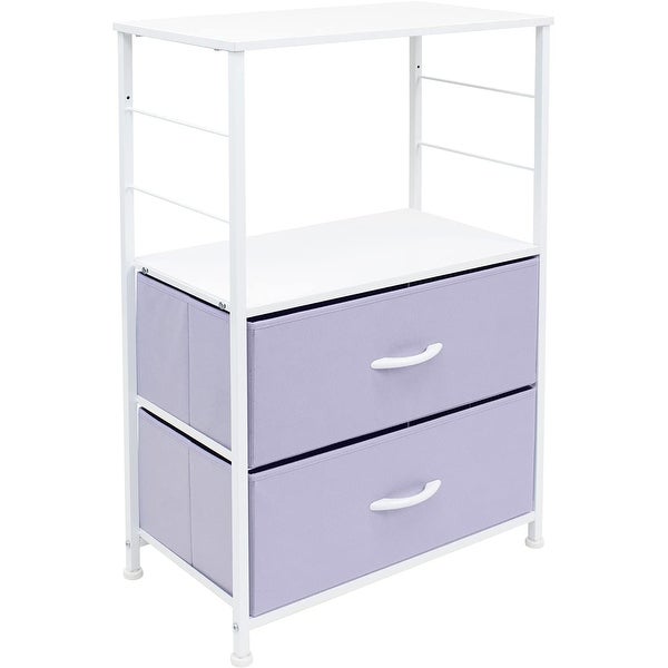 Nightstand 2-Drawer Shelf Storage - Bedside Furniture End Table Chest - - 34483811