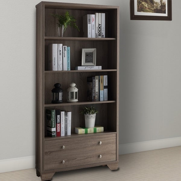 Wooden Display Cabinet， Dark taupe Brown