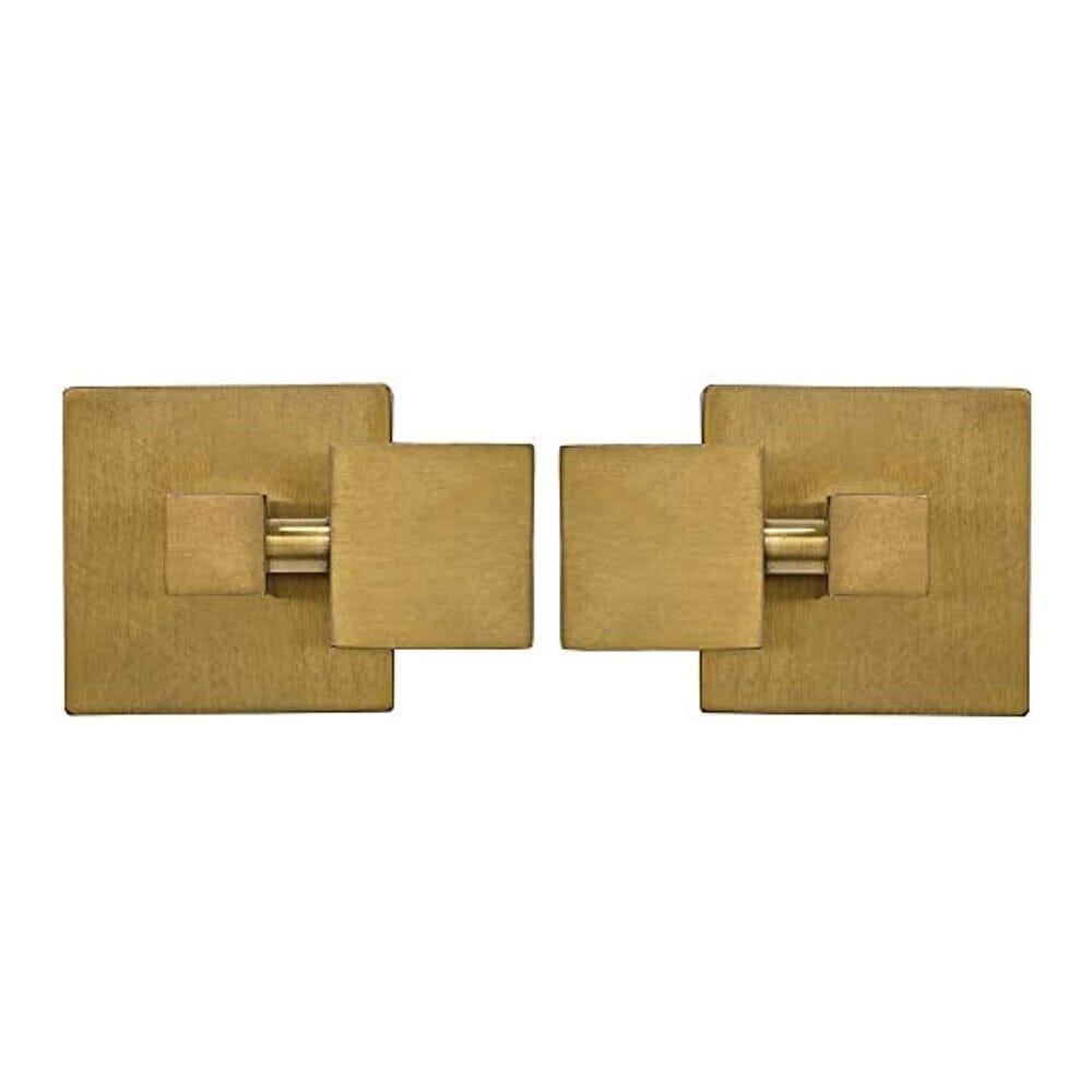 Square Brushed Gold Pivot Mirror Hardware Tilting Anchors