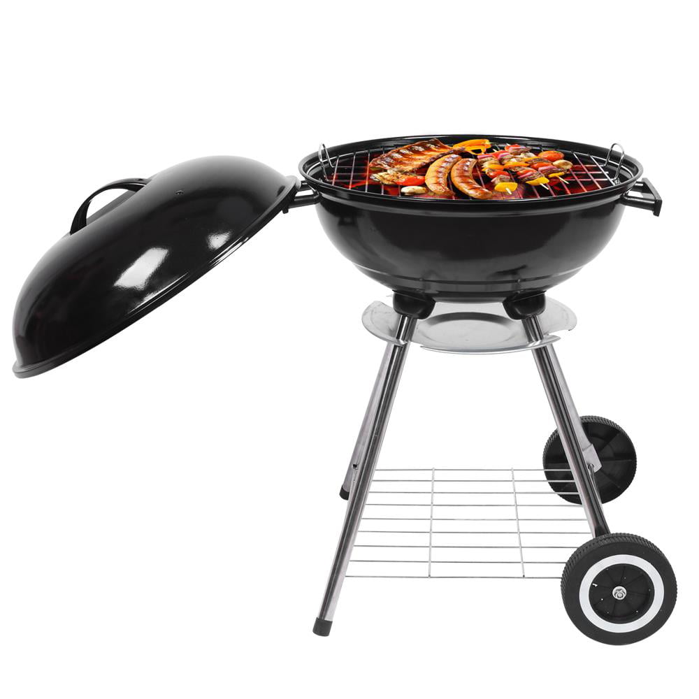 Zimtown 18 Portable Charcoal BBQ Clearance Grill Outdoor Camping Backyard with Side Wheels Black