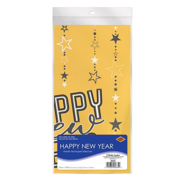 Beistle 88404 Metallic Happy New Year Tablecover  ...