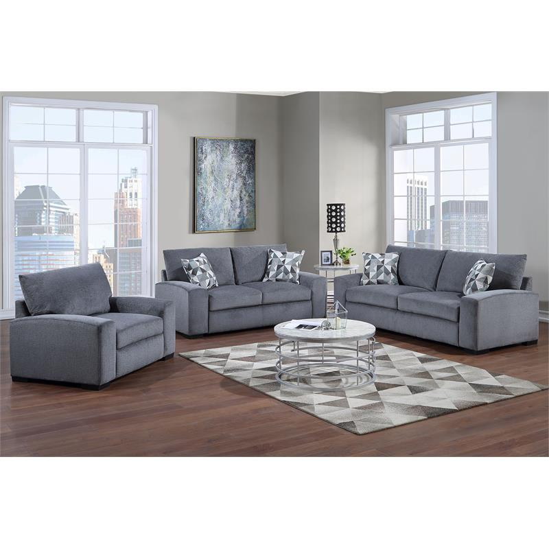 Hawthorne Collections Eaton Soft Microfiber Sofa   Gray   Transitional   Sofas   by Homesquare  Houzz