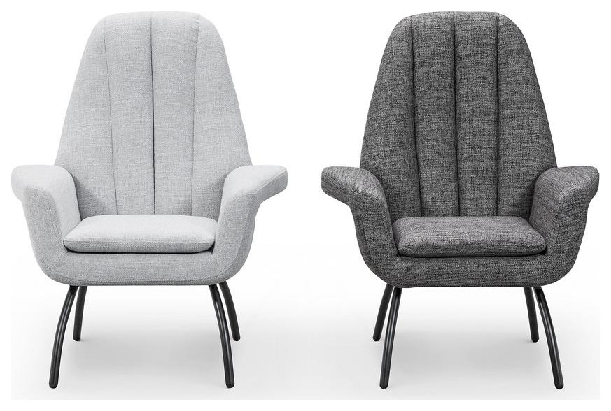 Alberto Accent Chair Dark Grey   Midcentury   Armchairs And Accent Chairs   by BisonOffice  Houzz