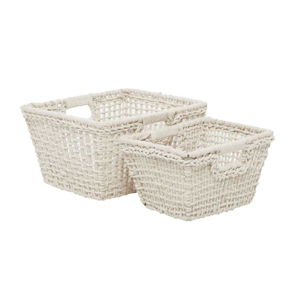 Cotton Farmhouse Storage Basket (Set of 2)   S/2 9\