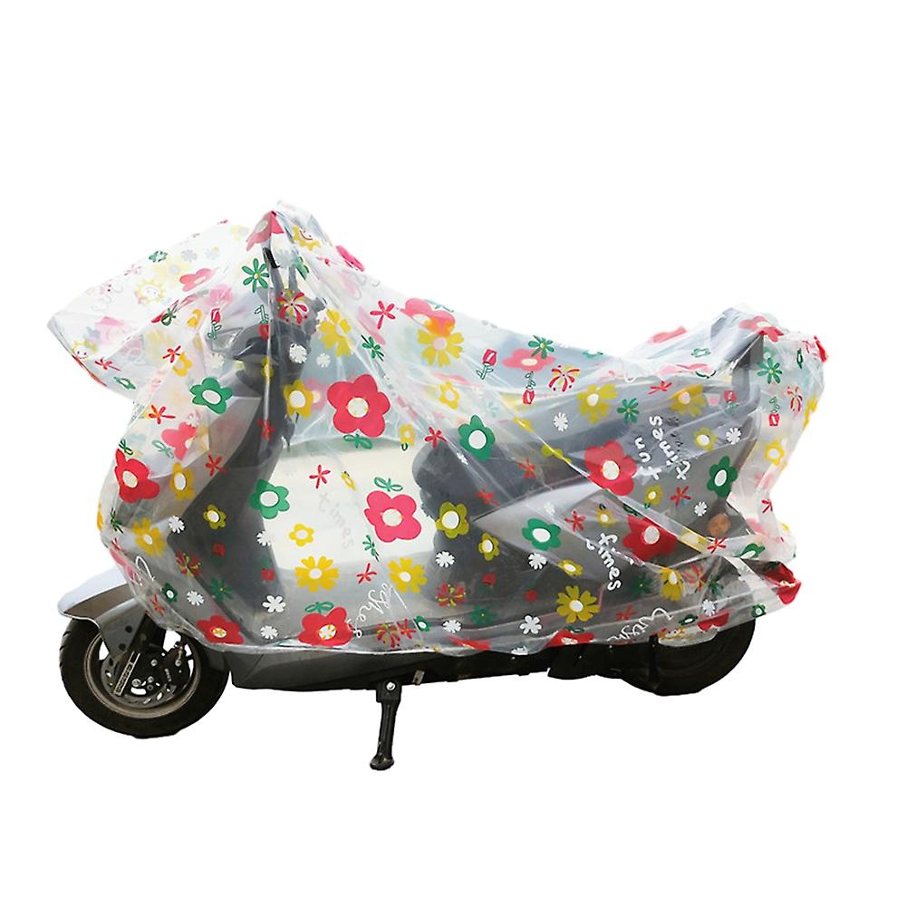 Motorcycle Dust Cover Transparent Print Pattern Protective Cover Four Seasons Universal Disposable Rain Cover M